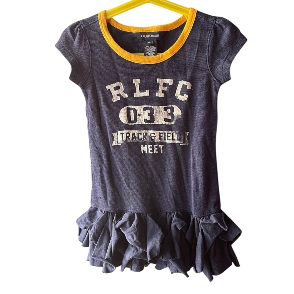Ralph Lauren Navy Blue Top with Yellow Accent